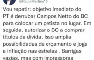 BRASIL: DEPUTADO REVELA PLANO DO PT POR TRÁS DE ATAQUES AO PRESIDENTE DO BANCO CENTRAL