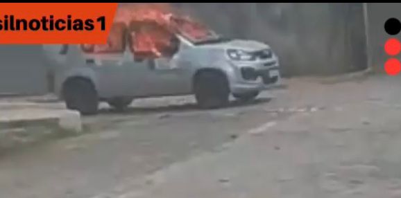Filme de terror: Vídeo impressionante mostra carro andando sozinho após ser incendiado por criminosos no RN; ASSISTA