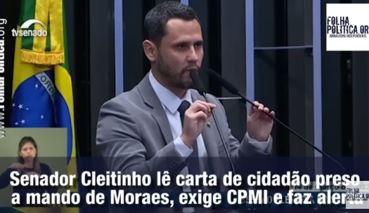Senador Cleitinho lê carta de cidadão preso INJUSTAMENTE a mando de Alexandre de Moraes, exige CPMI e faz alerta; ASSISTA!
