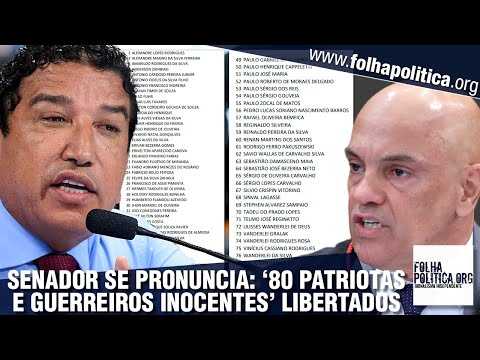 Magno Malta divulga lista de '80 patriotas e guerreiros' que foram libertados após ficarem 2 meses presos injustamente a mando de Alexandre de Moraes: 'Não cometeram qualquer crime'; VÍDEO!