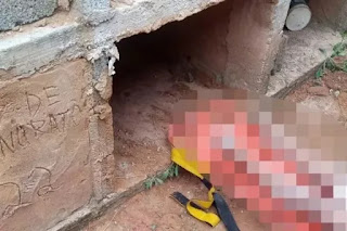 Mulher é encontrada viva em túmulo após 10 horas presa