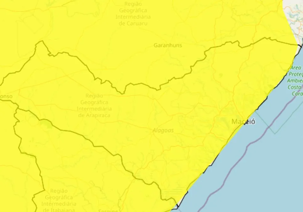 Alagoas tem todas as cidades com alerta para chuvas intensas