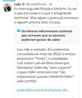 BRASIL: LULA É DESMENTIDO POR CHECAGEM DE FATOS NO TWITTER