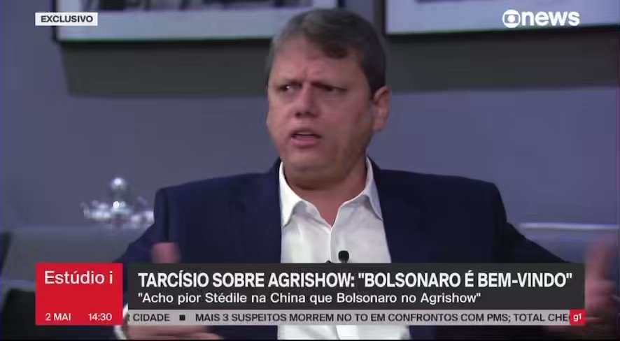 Tarcísio ‘passou o trator’ em âncora da GloboNews; VEJA VÍDEO