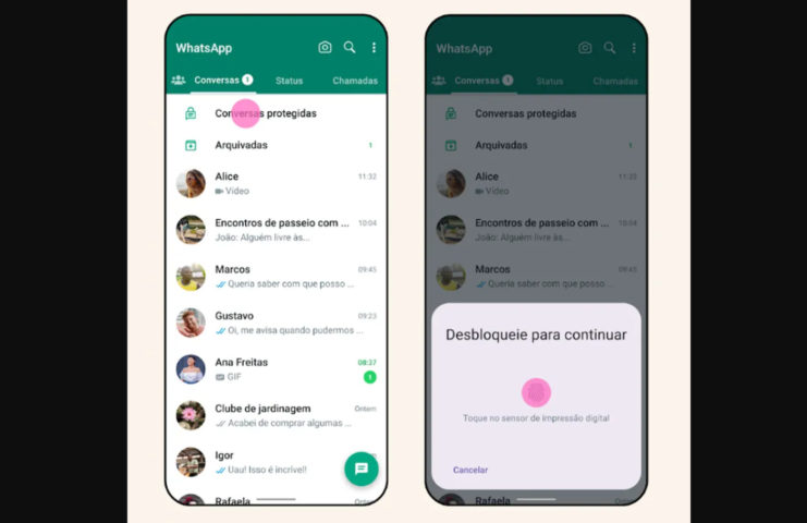 Whatsapp terá novo recurso de proteção de conversas por senha