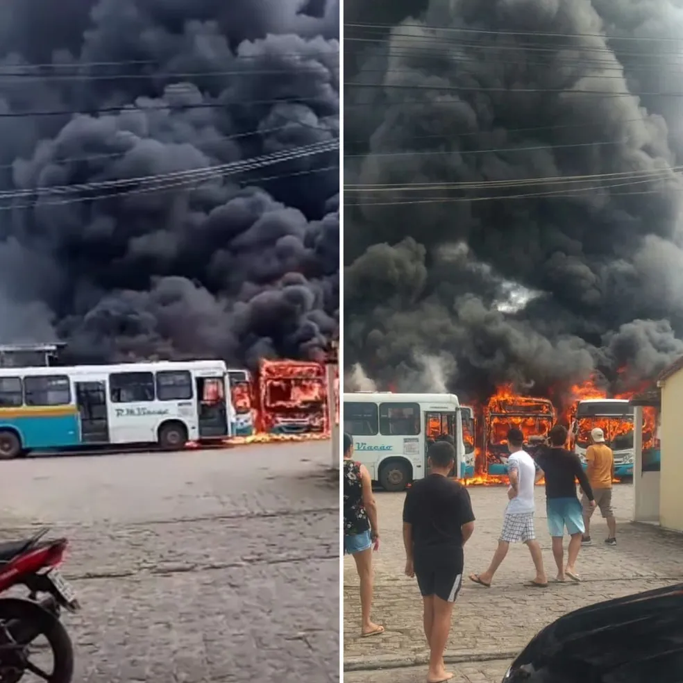 Bombeiros iniciam perícia em garagem onde ônibus foram incendiados em Arapiraca
