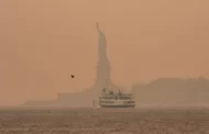 As impactantes imagens da nuvem de fumaça de queimada que cobriu Nova York
