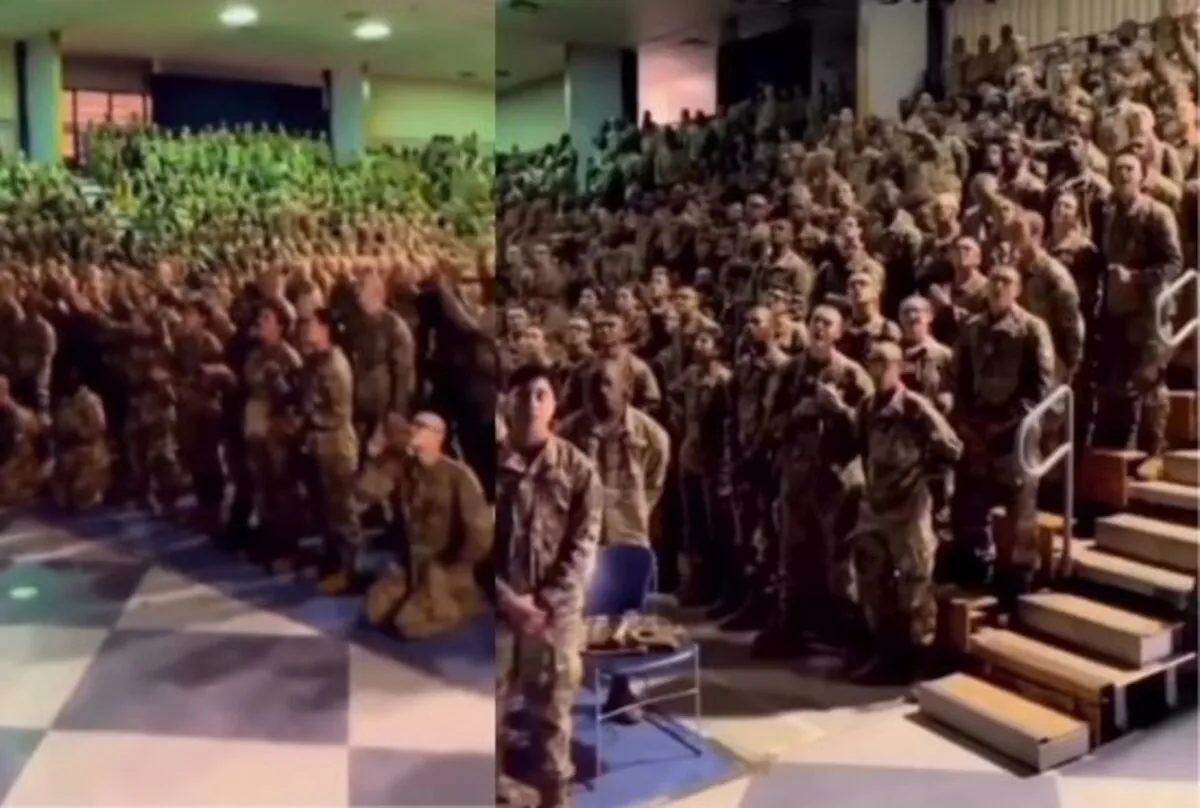 Milhares de soldados adoram a Deus dentro de acampamento