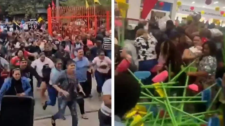 Guerra das vassouras: clientes disputam mercadoria em inauguração de loja; veja vídeo