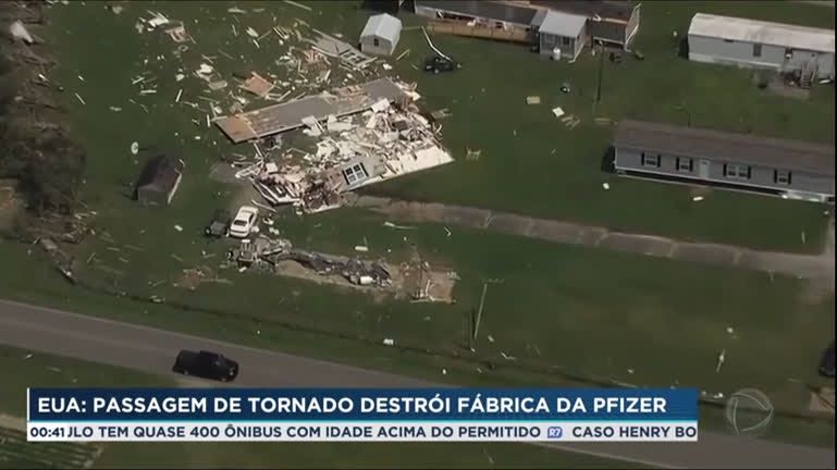 Passagem de tornado nos EUA destrói parte de fábrica da Pfizer
