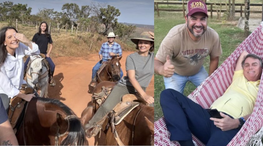 Bolsonaro e Michelle passam fim de semana em rancho com deputados patriotas do PL; ASSISTA VÍDEO!