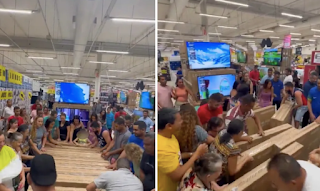 Hipermercado gera tumulto após locutor anunciar TV R$ 105
