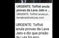 Urgente: Toffoli anula provas da lava jato e diz que prisão de lula foi erro hitorico.