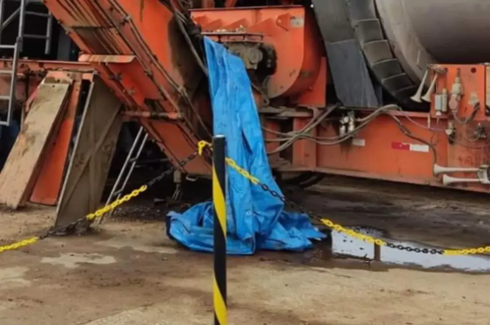 Trabalhador morre triturado durante manutenção em maquina de asfalto em MS