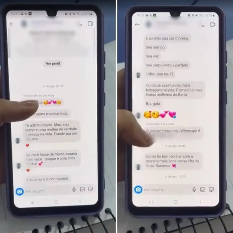 Aluna que recebeu mensagens de professor de matemática com teor sexual depõe à polícia em Alagoas