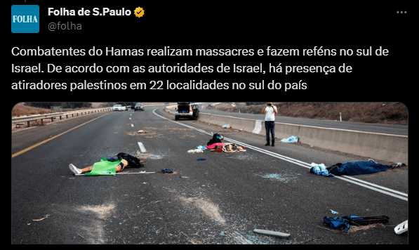 ‘Hipocrisia ou Mau-caratismo?’ – Velha mídia chama terroristas do Hamas de ‘combatentes’, e manifestantes do 8 de janeiro de ‘terroristas’