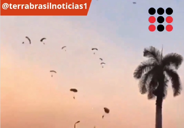 Centenas de paraquedistas do Hamas descem em Israel antes dos ataques terroristas; VEJA VÍDEO