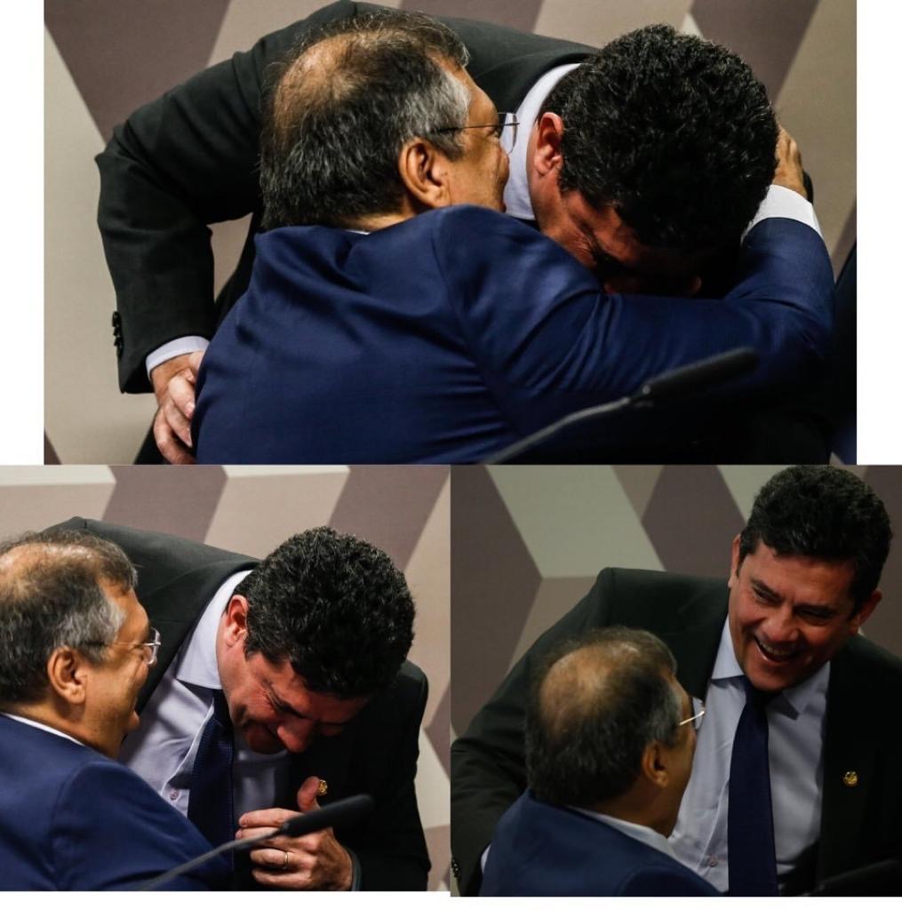 Sérgio Moro tenta se explicar sobre foto abraçado com Flávio Dino; VEJA VÍDEO