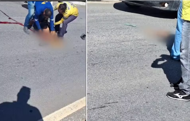 Mulher tem perna arrancada ao cair de moto e ser atropelada por caminhão em Maceió