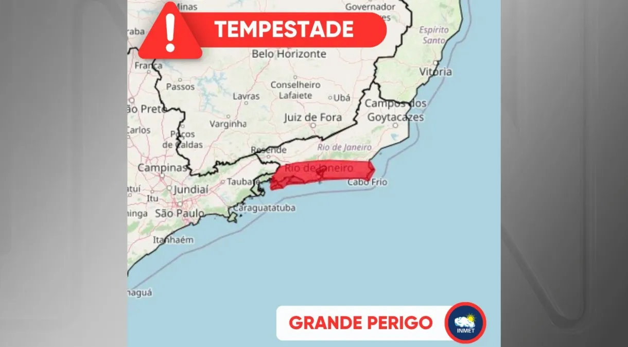 Rio de Janeiro tem alerta de grande perigo para tempestades nesta quinta (1º)