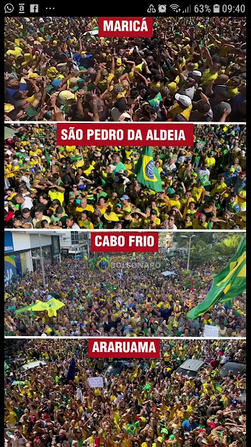 Jair Bolsonaro discursa para um “mar de gente” em Maricá, no Rio