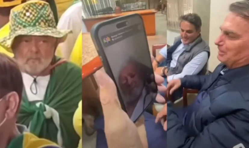 Bolsonaro conversa com “sósia” de Lula e recebe um pedido (veja o vídeo)