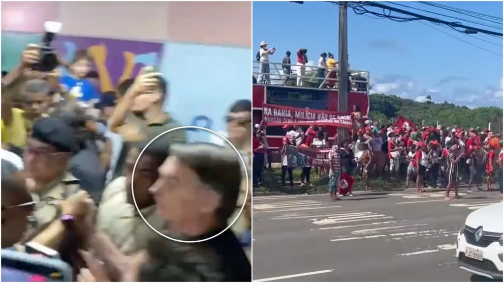 MST bloqueia via no aeroporto de Salvador durante visita de Bolsonaro