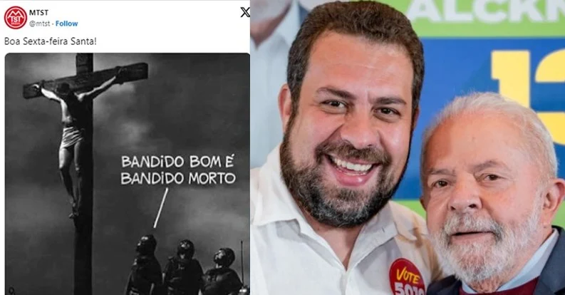 MTST de Boulos ataca cristãos com publicação de páscoa em que chama Jesus Cristo de “bandido” em plena sexta-feira Santa