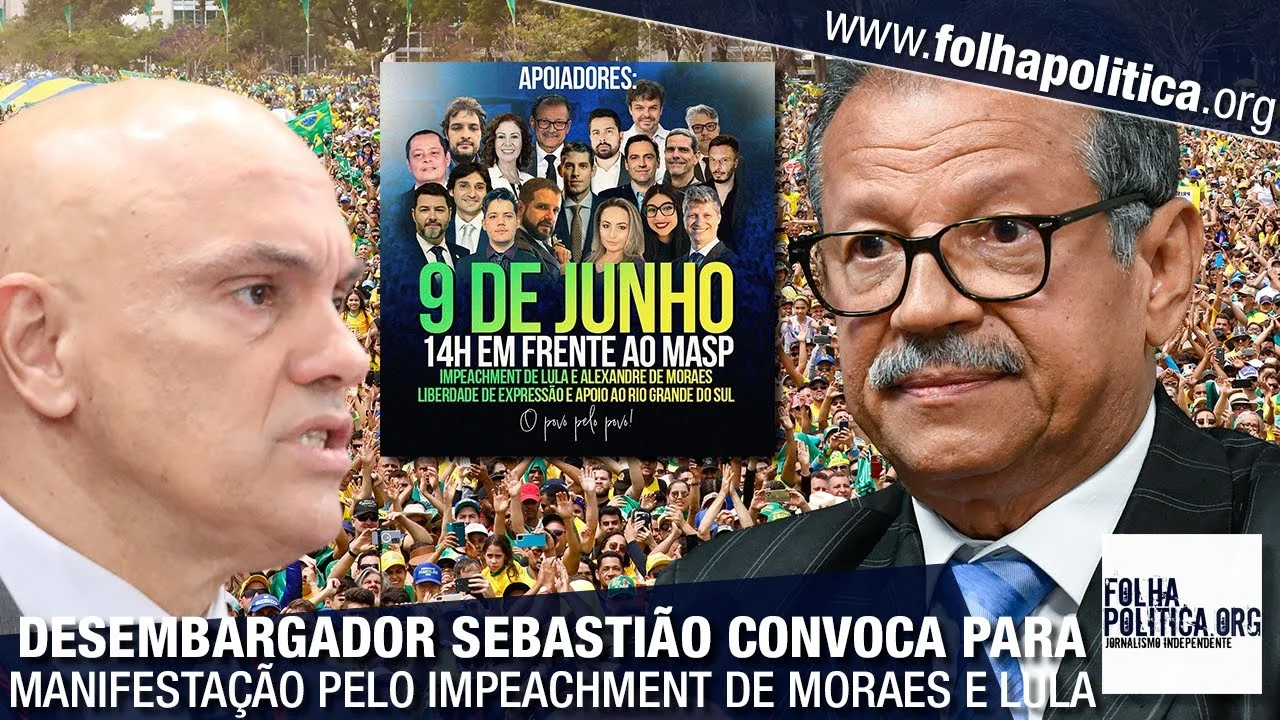 Desembargador Sebastião Coelho convoca para a manifestação pelo impeachment de Alexandre de Moraes e Lula no dia 09/06: ‘é o povo pelo povo’