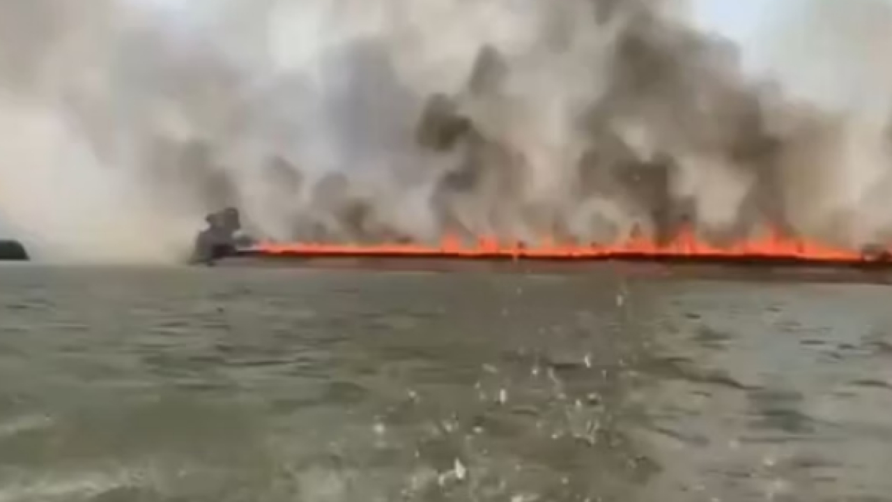 Um muro de chamas se forma durante um incêndio em terra indígena; VEJA VÍDEO