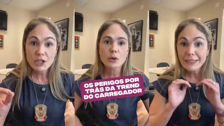 Delegada alerta contra trend do carregador: “Isso é tão perigoso”