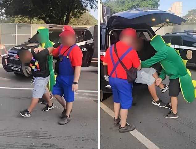 VÍDEO: POLICIAIS FANTASIADOS DE MARIO BROS PRENDEM LADRÃO EM SP