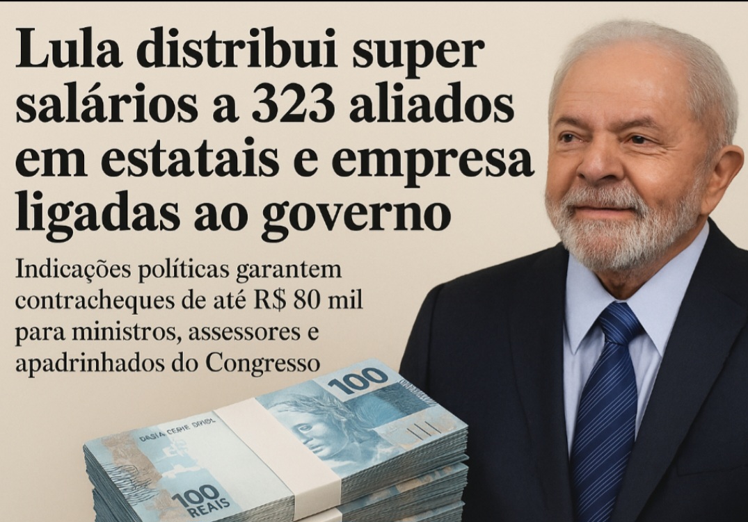 LULA DISTRIBUI SUPER SALÁRIOS a 323 aliados em estatais e empresas ligadas ao governo