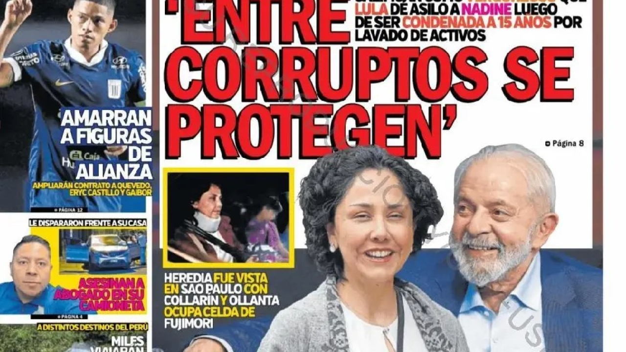 IMPRENSA DO PERU CONDENA ASILO A EX-PRIMEIRA-DAMA E DISPARA: ‘CORRUPTOS SE PROTEGEM’