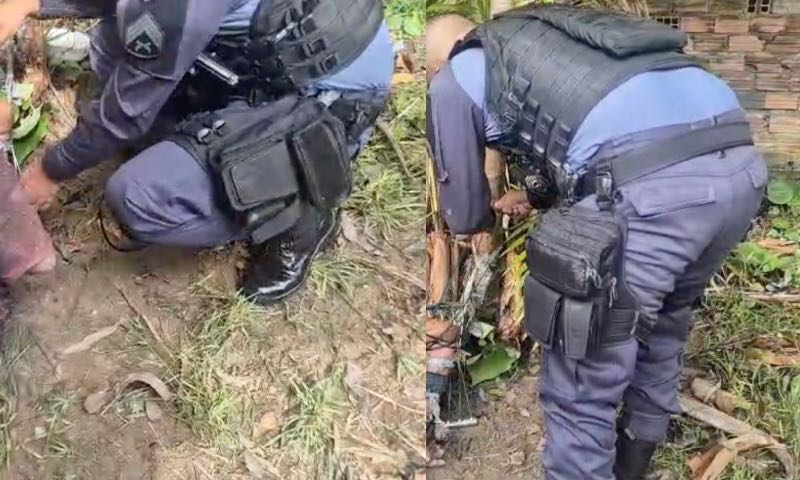 ASSISTA O VÍDEO: Homem cheirado de pó é resgatado pela PM quando seria morto no tribunal do crime