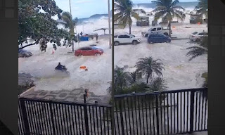 VÍDEO: MAR INVADE CALÇADÃO NO RJ, CAUSA ESTRAGOS E INTERDITA VIAS