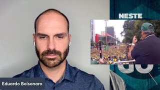 VÍDEO: MULTIDÃO OVACIONA EDUARDO BOLSONARO EM CHAMADA DE VÍDEO NA PAULISTA