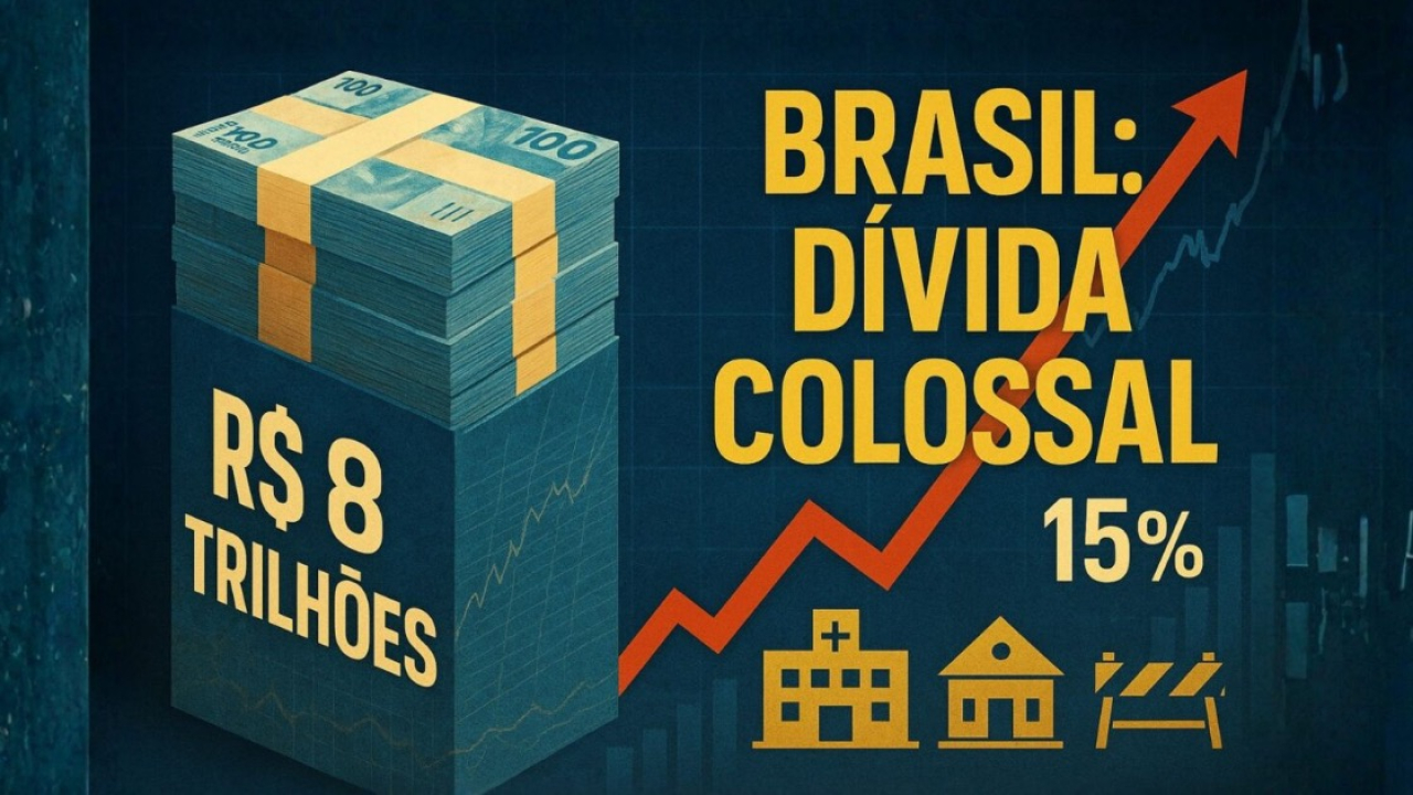 BRASIL BATE R$ 8 TRILHÕES EM DÍVIDA PÚBLICA: ENTENDA COMO ISSO PRESSIONA OS JUROS, ENCARECE SUA VIDA, TRAVA INVESTIMENTOS E PIORA O CONSUMO