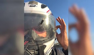 BRASIL: MOTOQUEIRO RECONHECE VERDADEIRO LIVRAMENTO AO SER SALVO POR VISEIRA DO CAPACETE