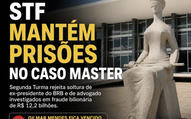 STF mantém prisões no caso Master e rejeita flexibilização proposta por Gilmar Mendes