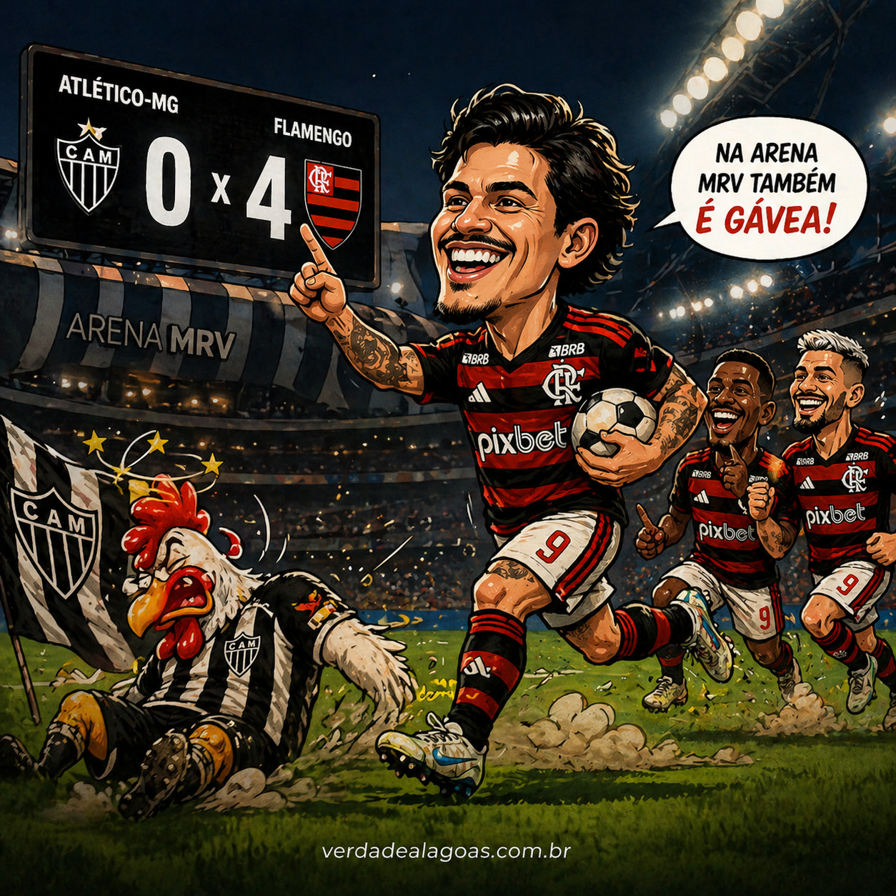 Flamengo atropela Atlético-MG fora de casa, faz 4 a 0 e embala sequência positiva no Brasileirão