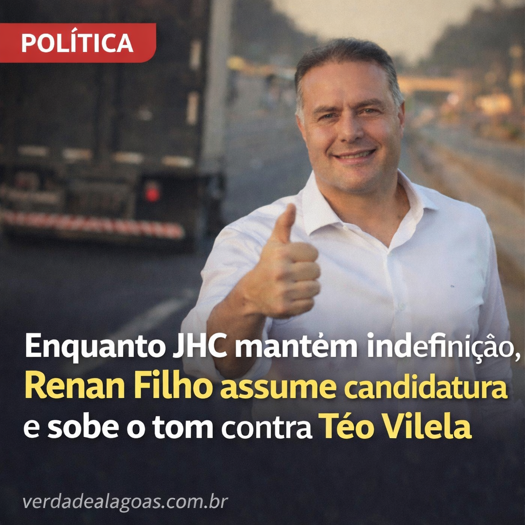 Enquanto JHC mantém indefinição, Renan Filho assume candidatura e sobe o tom contra Téo Vilela