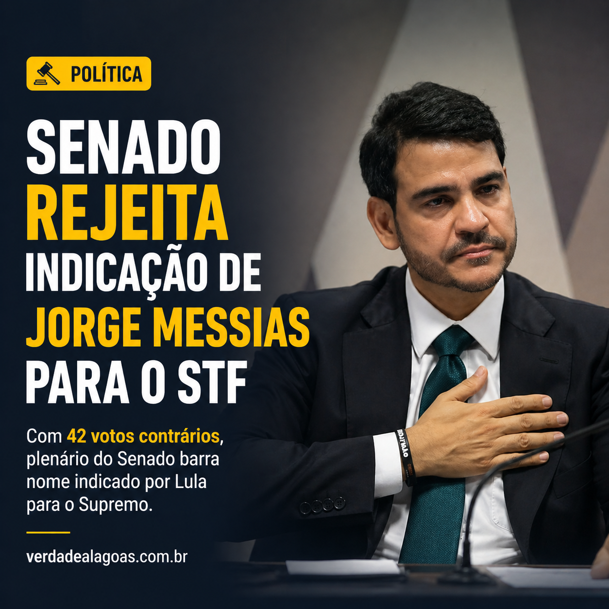 Senado rejeita indicação de Jorge Messias ao STF após derrota no plenário