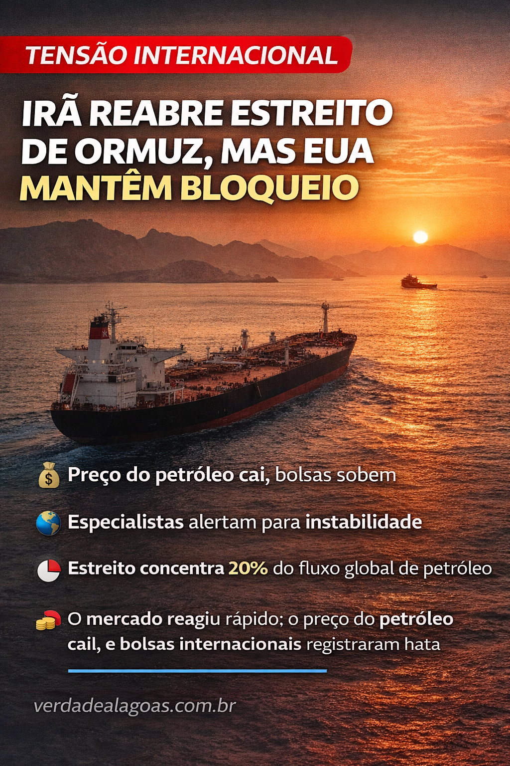 Tensão persiste mesmo após Irã liberar passagem no Estreito de Ormuz