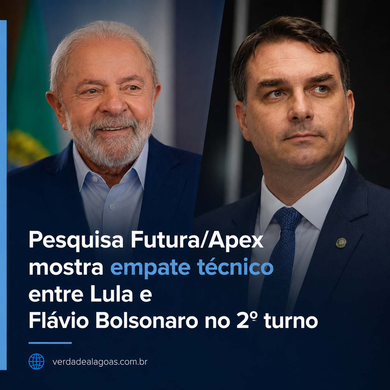 Pesquisa Futura/Apex aponta Lula na frente no 1º turno e empate técnico com Flávio Bolsonaro no 2º