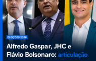 Alfredo Gaspar, JHC e Flávio Bolsonaro: articulação da direita ganha força em Alagoas