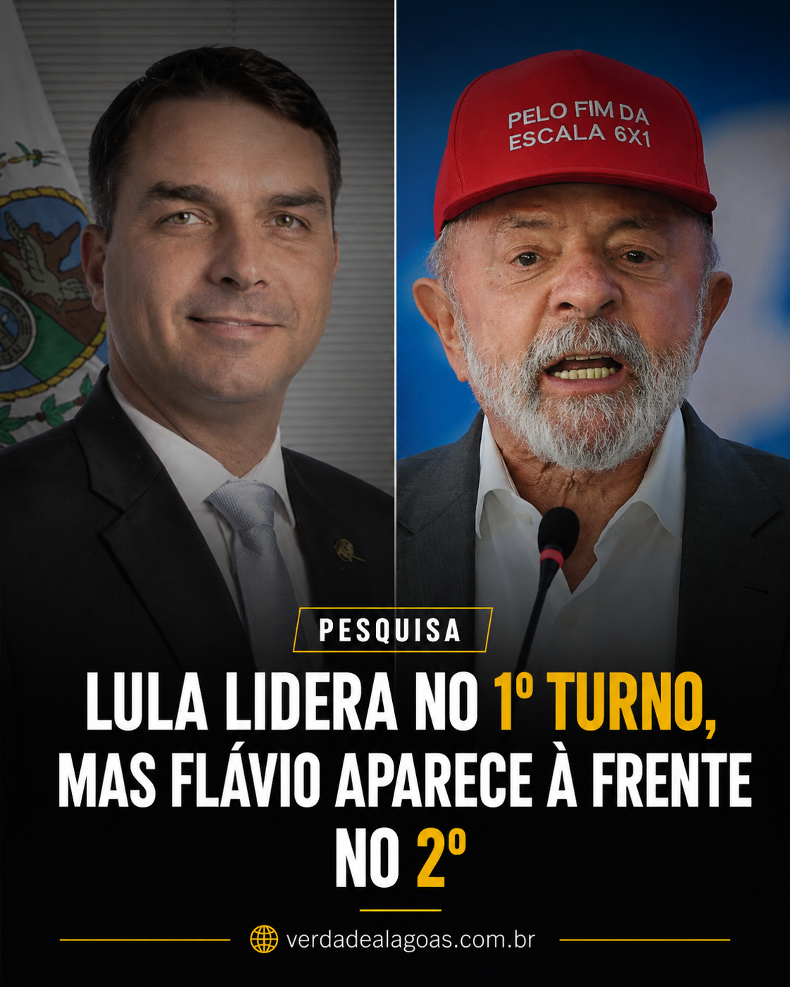 Lula lidera no 1º turno, mas Flávio Bolsonaro aparece à frente em cenário apertado de 2º turno, aponta pesquisa
