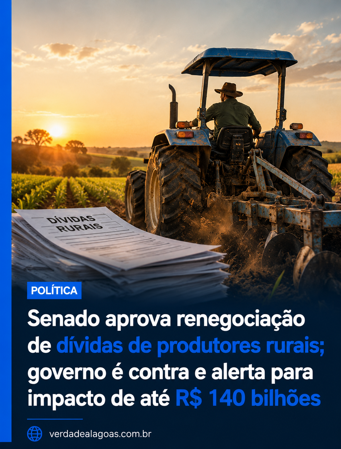 Senado aprova programa para renegociar dívidas rurais; governo alerta para impacto bilionário