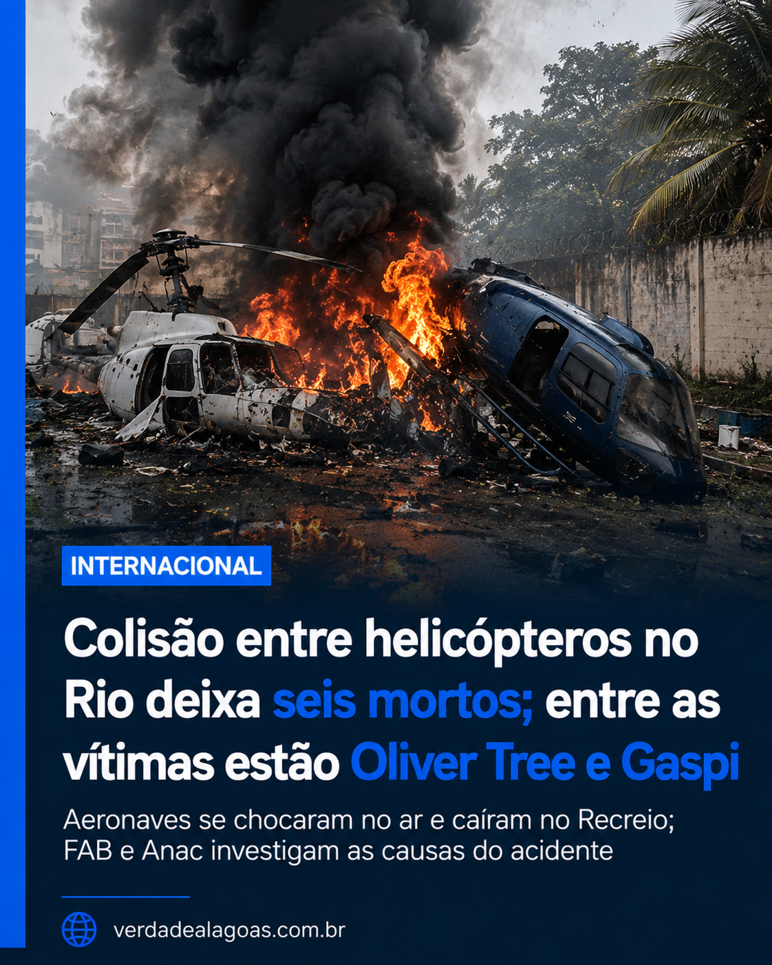 Tragédia no Rio: colisão entre helicópteros mata seis pessoas; mãe de uma das vítimas emociona ao falar em perdão