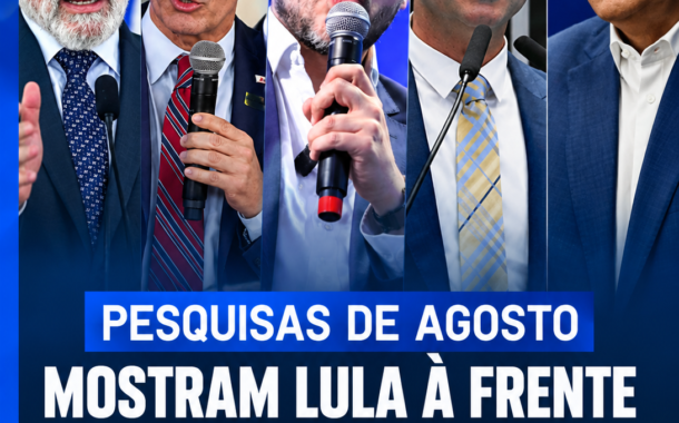Pesquisas de agosto mostram Lula à frente no 1º turno e disputa apertada com Flávio no 2º